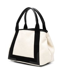 Бело-черная кожаная большая сумка от Balenciaga