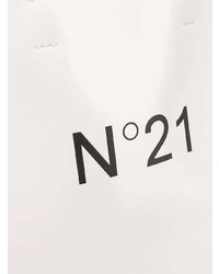 Бело-черная кожаная большая сумка от N°21