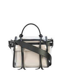 Бело-черная кожаная сумка-саквояж от Elena Ghisellini