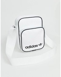 Бело-черная кожаная сумка через плечо от adidas Originals