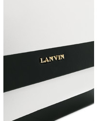 Бело-черная кожаная сумка через плечо от Lanvin