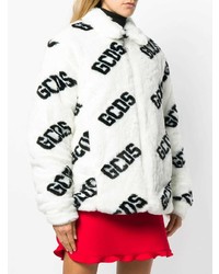 Бело-черная короткая шуба от Gcds