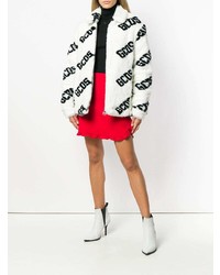 Бело-черная короткая шуба от Gcds