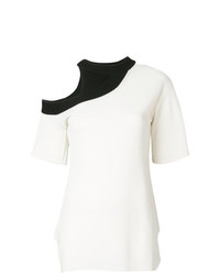 Женская бело-черная кофта с коротким рукавом от Eudon Choi