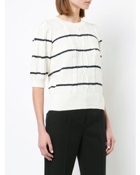 Женская бело-черная кофта с коротким рукавом от Veronica Beard