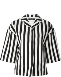 Женская бело-черная куртка в вертикальную полоску от Dolce & Gabbana