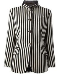 Женская бело-черная куртка в вертикальную полоску от Jean Paul Gaultier