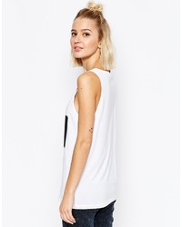 Женская бело-черная майка с принтом от Cheap Monday