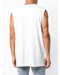 Мужская бело-черная майка с принтом от Balmain