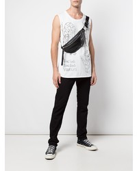 Мужская бело-черная майка с принтом от Haculla