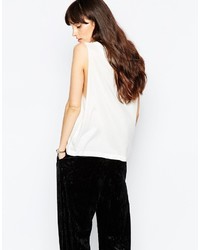 Женская бело-черная майка с принтом от Cheap Monday