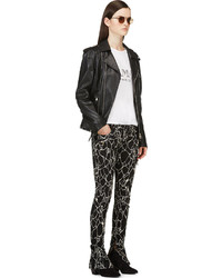 Женская бело-черная майка с принтом от Balmain