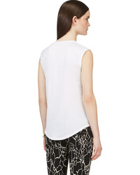 Женская бело-черная майка с принтом от Balmain