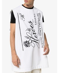 Мужская бело-черная майка с принтом от Raf Simons