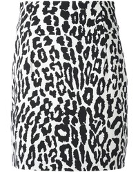 Бело-черная мини-юбка с леопардовым принтом от Alexandre Vauthier