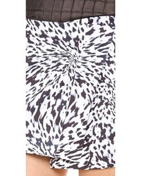 Бело-черная мини-юбка с леопардовым принтом от Ellery
