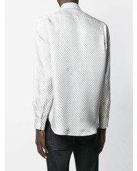 Мужская бело-черная рубашка с длинным рукавом в вертикальную полоску от Givenchy
