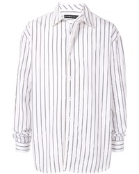 Мужская бело-черная рубашка с длинным рукавом в вертикальную полоску от Y/Project