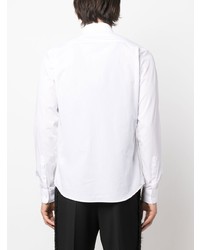 Мужская бело-черная рубашка с длинным рукавом с принтом от Roberto Cavalli