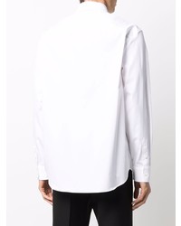 Мужская бело-черная рубашка с длинным рукавом с принтом от Versace