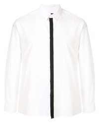 Мужская бело-черная рубашка с длинным рукавом с принтом от Knott Men