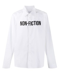 Мужская бело-черная рубашка с длинным рукавом с принтом от Off-White