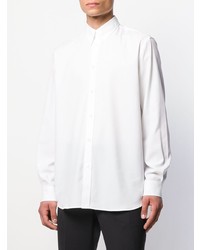Мужская бело-черная рубашка с длинным рукавом с принтом от Givenchy