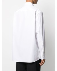 Мужская бело-черная рубашка с длинным рукавом с принтом от Valentino