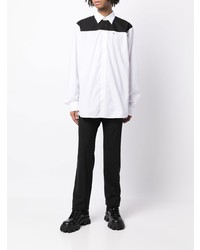 Мужская бело-черная рубашка с длинным рукавом от Raf Simons