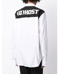 Мужская бело-черная рубашка с длинным рукавом от Raf Simons