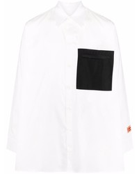Мужская бело-черная рубашка с длинным рукавом от Heron Preston