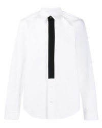 Мужская бело-черная рубашка с длинным рукавом от Jil Sander