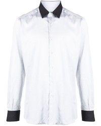 Мужская бело-черная рубашка с длинным рукавом от Karl Lagerfeld