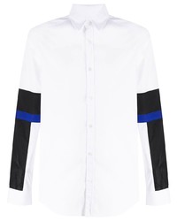 Мужская бело-черная рубашка с длинным рукавом от Les Hommes Urban