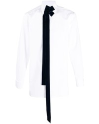 Мужская бело-черная рубашка с длинным рукавом от Maison Margiela