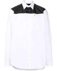 Мужская бело-черная рубашка с длинным рукавом от Raf Simons