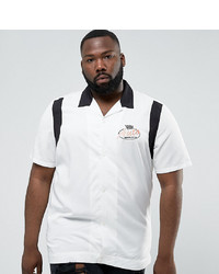 Мужская бело-черная рубашка с коротким рукавом от ASOS DESIGN