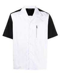 Мужская бело-черная рубашка с коротким рукавом от Neil Barrett
