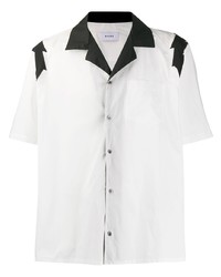 Мужская бело-черная рубашка с коротким рукавом от Rhude