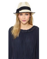 Женская бело-черная соломенная шляпа от Inverni