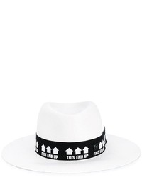 Женская бело-черная соломенная шляпа от Maison Michel