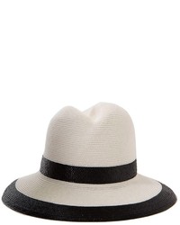 Женская бело-черная соломенная шляпа от Nell