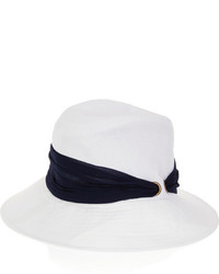 Женская бело-черная соломенная шляпа от Eugenia Kim