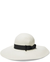 Женская бело-черная соломенная шляпа