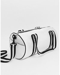 Женская бело-черная спортивная сумка из плотной ткани от Yoki Fashion