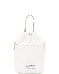 Бело-черная сумка-мешок из плотной ткани от Maison Margiela