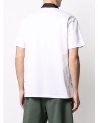 Мужская бело-черная футболка-поло в горизонтальную полоску от Low Brand