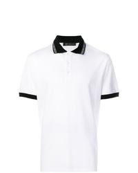 Мужская бело-черная футболка-поло с вышивкой от Versace
