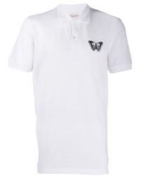 Мужская бело-черная футболка-поло с принтом от Alexander McQueen