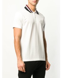 Мужская бело-черная футболка-поло с принтом от Roberto Cavalli